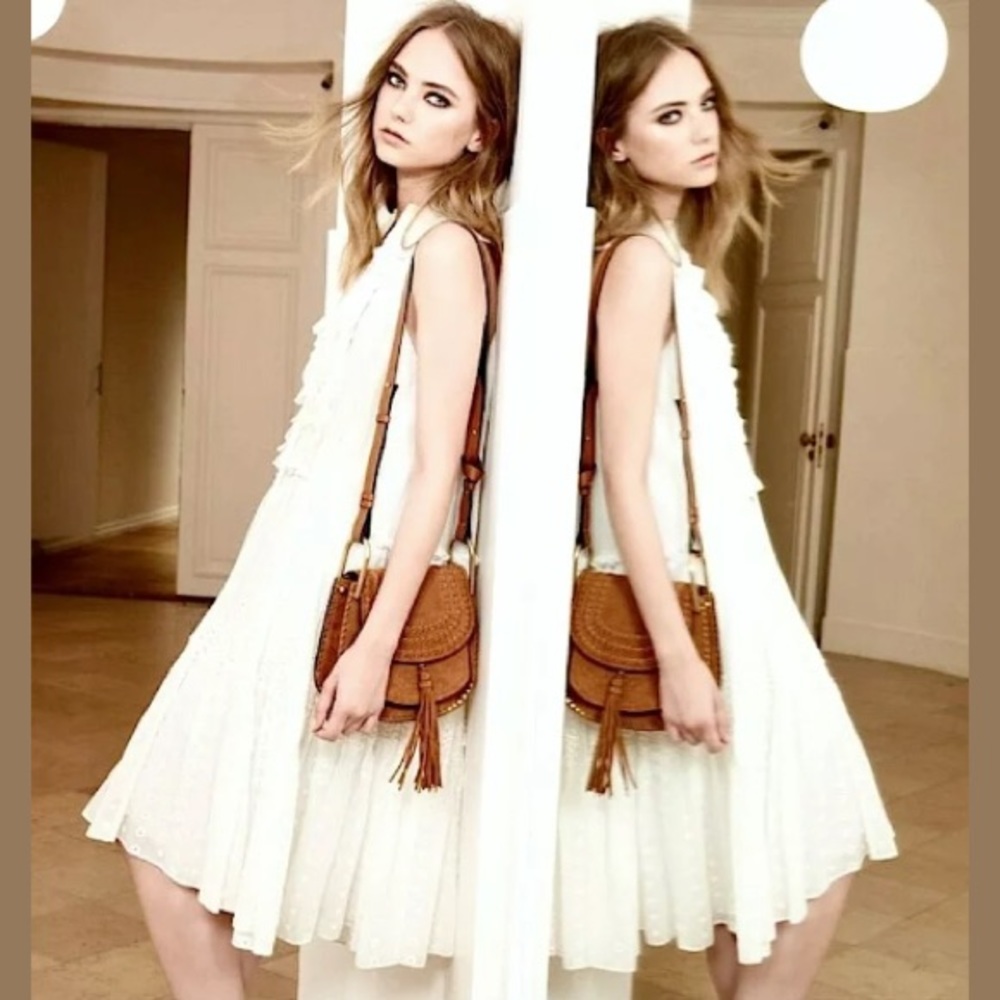 💔SOLD💔 Chloé Ruffled Embroidered Lace Up Dress